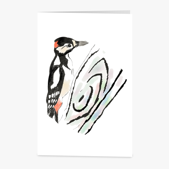 Well Spotted - Woodpecker Greetings Card